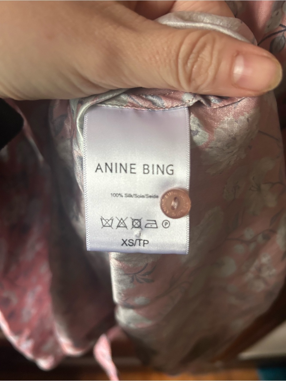 Anine Bing Pink Button Floral 100% Silk Shirt Dress Size XS SEE DESCRIPTION❤️ - Picture 13 of 13